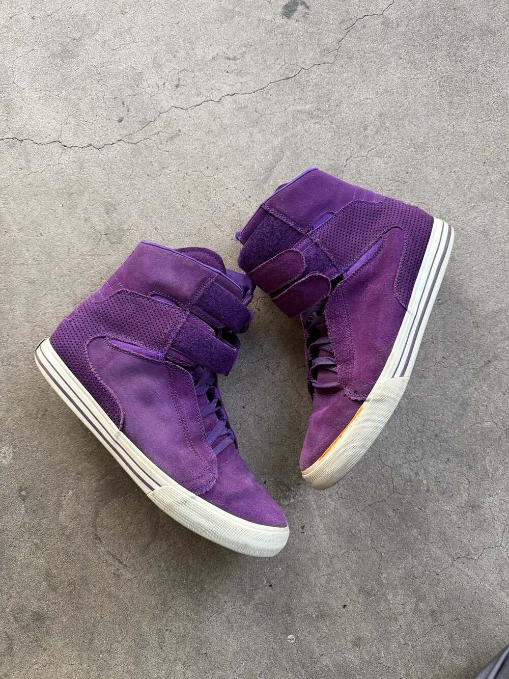 Supra TK Society Purple Suede High Top Sneakers Size 10.5